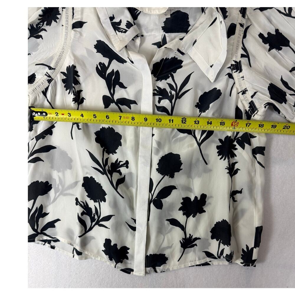 Maeve by Anthropologie Floral Blouse Black & White size L - Picture 7 of 10